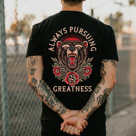 Tattoo inspired clothing: Pursue Greatness T-shirt-Wawl Soul