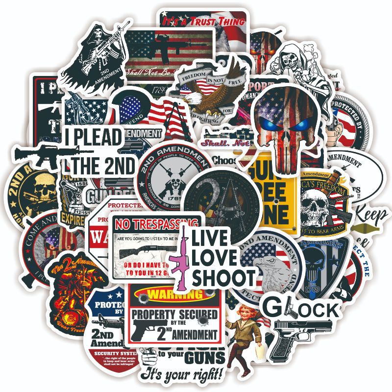 Tattoo inspired clothing: Gun Theme Sticker Pack  -Wawl Soul