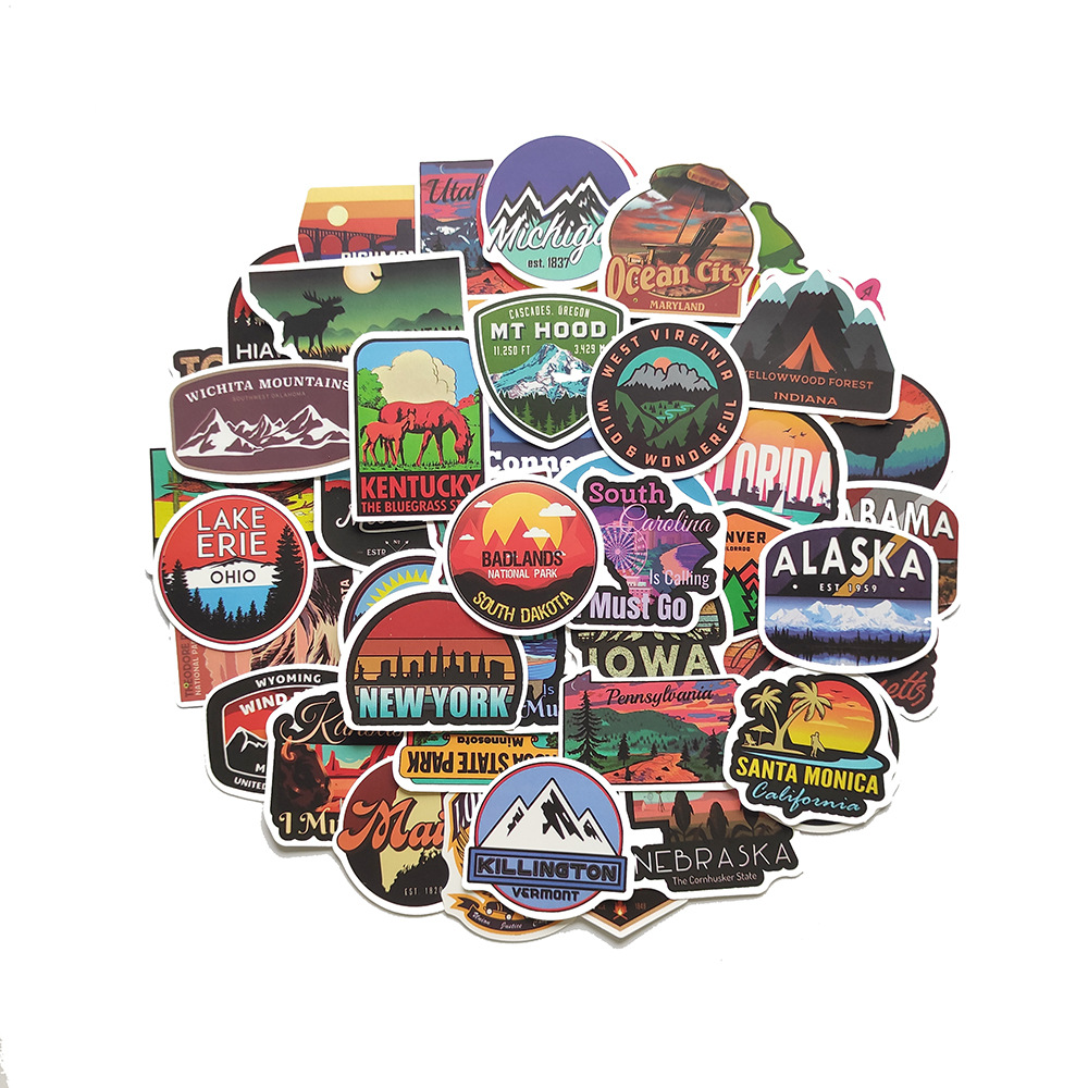 Tattoo inspired clothing: The States Theme Sticker Pack  -Wawl Soul