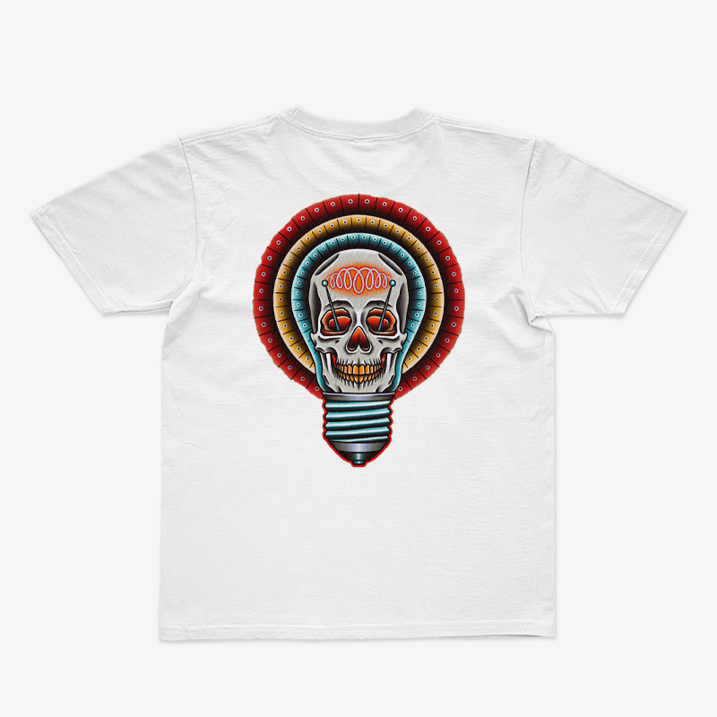 Tattoo inspired clothing: Light Bulb Skull T-shirt-Wawl Soul
