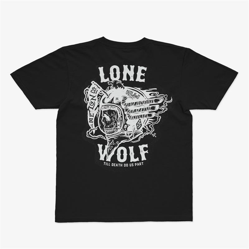 Tattoo inspired clothing: Lone Wolf Rider T-shirt-Wawl Soul