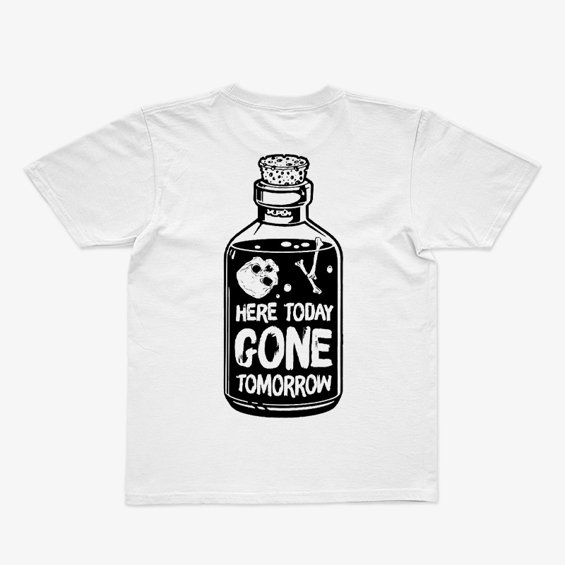 Tattoo inspired clothing: Here Today Gone Tomorrow T-shirt-Wawl Soul