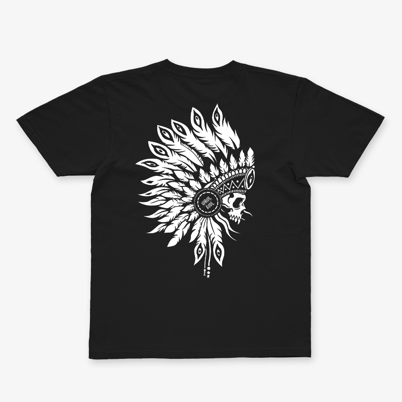 Tattoo inspired clothing: Black & White Indian T-shirt-Wawl Soul