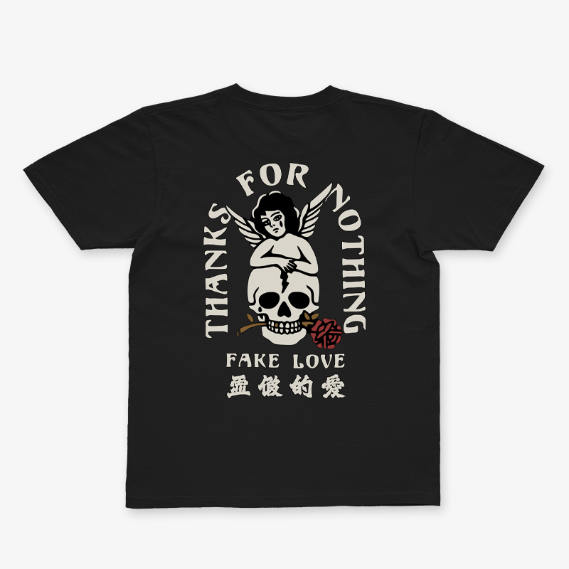 Tattoo inspired clothing: Fake Love T-shirt-Wawl Soul
