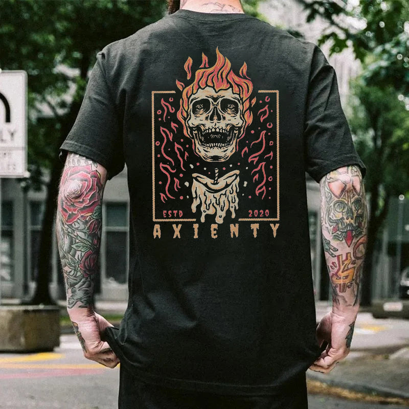 Tattoo inspired clothing: Anxiety Skull Candle T-shirt-Wawl Soul