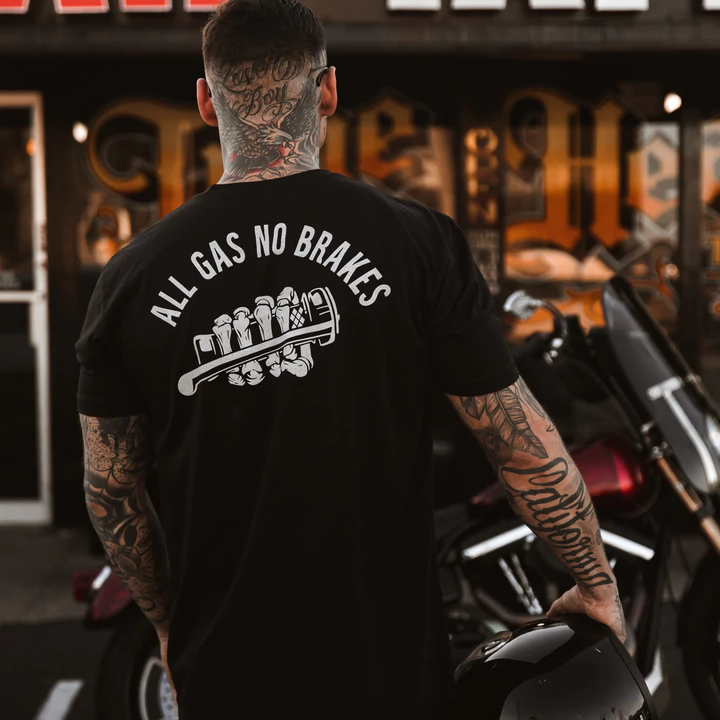 Tattoo inspired clothing: All Gas No Brakes T-shirt-Wawl Soul