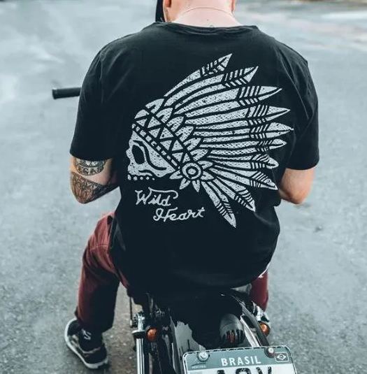 Tattoo inspired clothing: Wild Heart Indian T-shirt-Wawl Soul