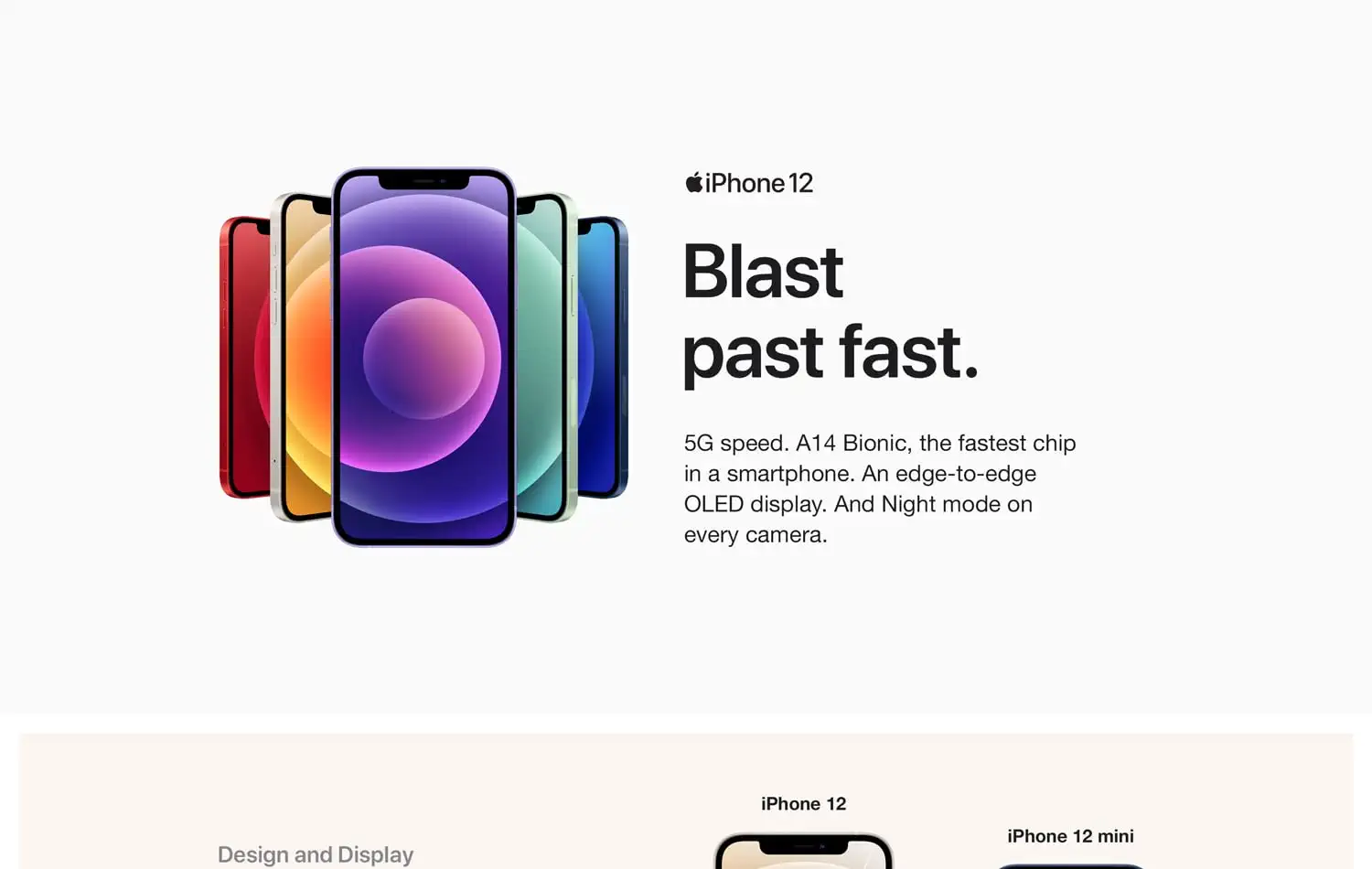 iPhone 12 - 5G speed. A14 Bionic chip, the fastest chip in a smartphone.
