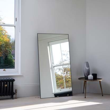 150cm x 80cm apartment affordable black framed aluminium leaner or wall mirror