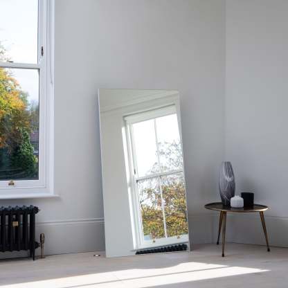 150cm x 80cm apartment affordable silver framed aluminium leaner or wall mirror