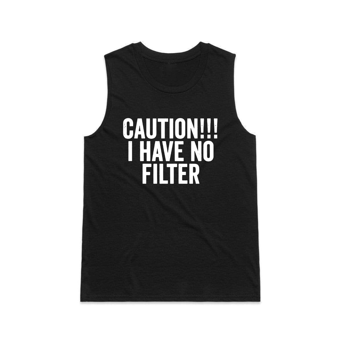 Caution!!! I Have No Filter Printed Men's Vest- shirts