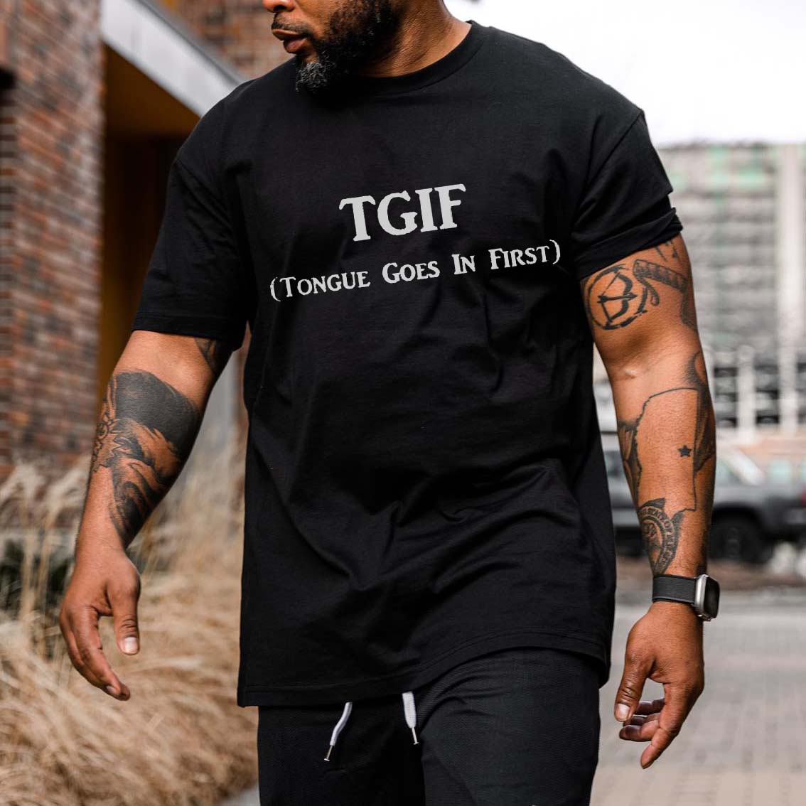 Tgif (Tongue Goes In First) Print Men's T-shirt