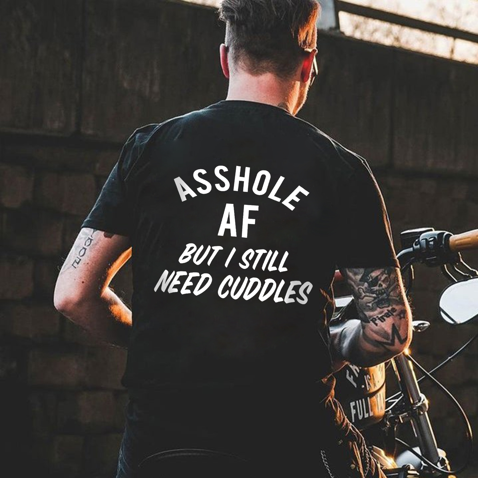 Asshole Af But I Still Need Cuddles Print Men's T-shirt