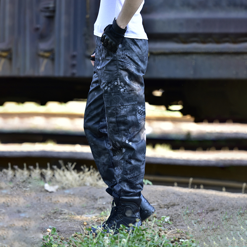 Pythons grain camouflage casual tactical pants-Forestso