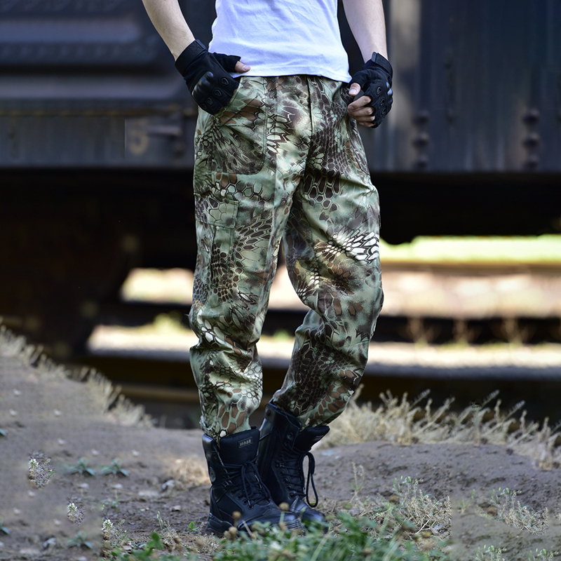 Pythons grain camouflage casual tactical pants-Forestso