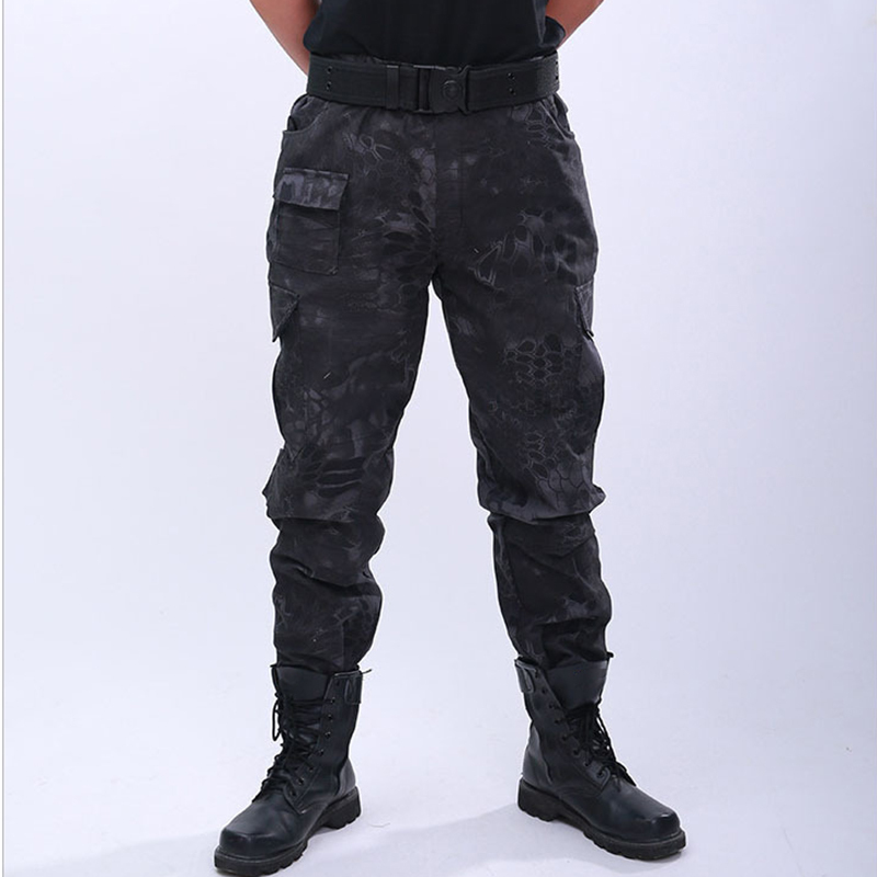 Pythons grain camouflage print outdoor tactical pants-Forestso