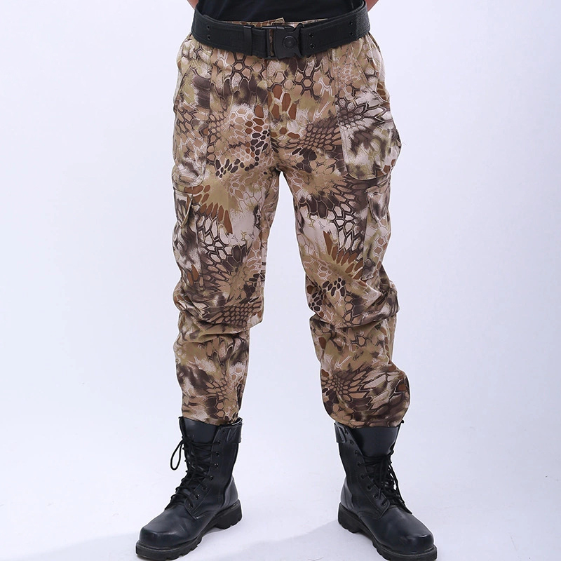 Pythons grain camouflage print outdoor tactical pants-Forestso