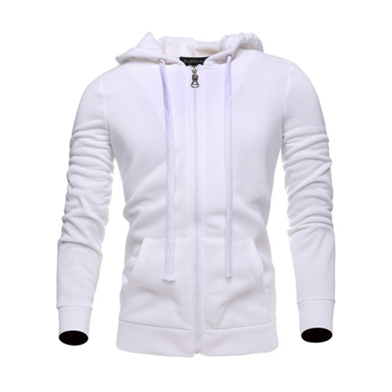 Men's long sleeve slim zip hoodie-Forestso