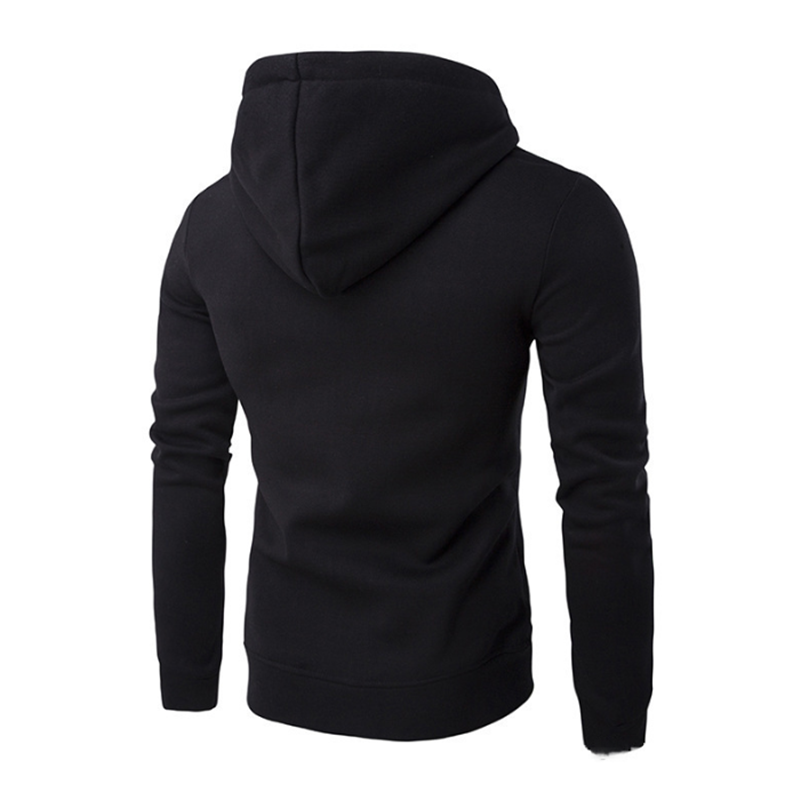 Men's solid color zipper hoodie-Forestso