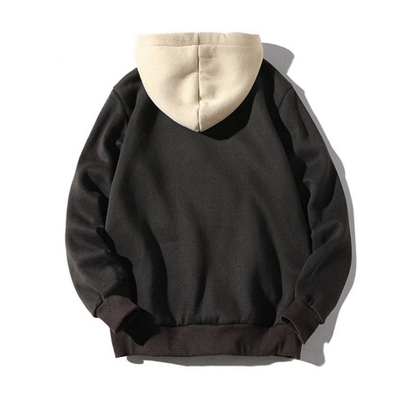 Men's casual color block hoodie-Forestso