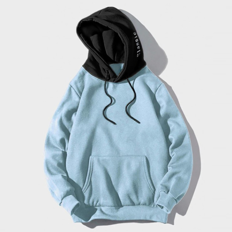 Men's casual color block hoodie-Forestso