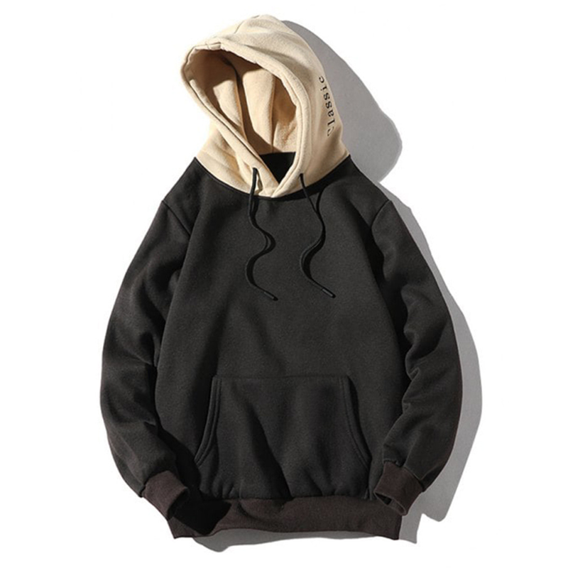 Men's casual color block hoodie-Forestso