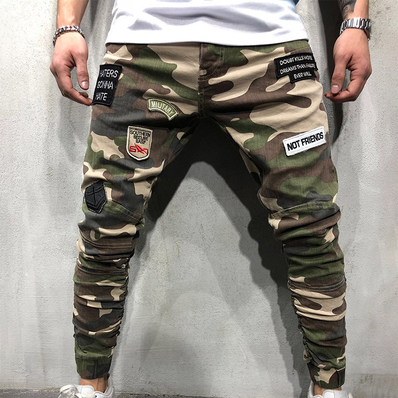 Men's fashion camouflage casual jeans