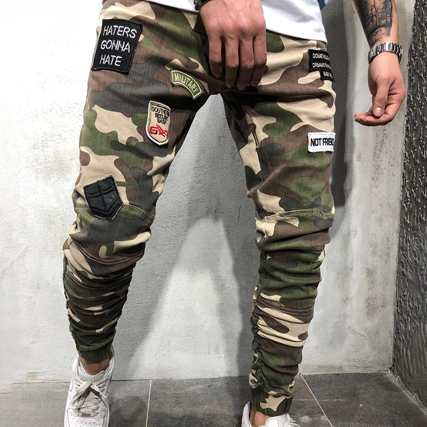 Men's fashion camouflage casual jeans