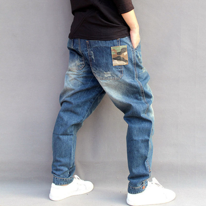 Street fashion hip-pop loose jeans-Forestso