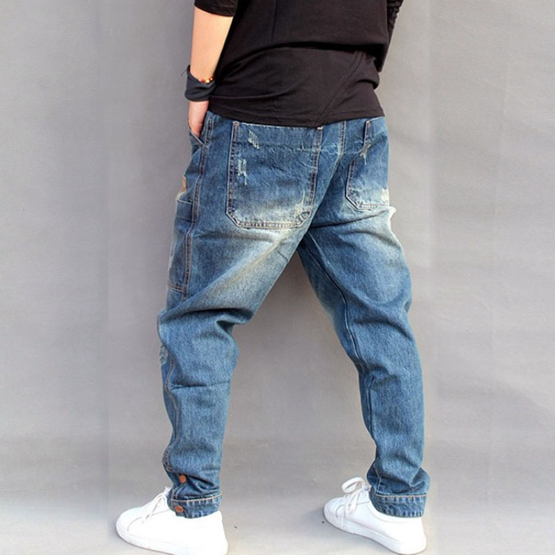 Street fashion hip-pop loose jeans-Forestso