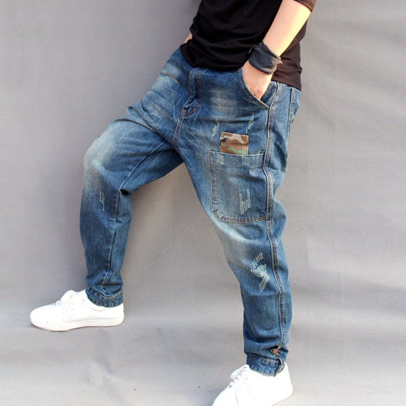 Street fashion hip-pop loose jeans-Forestso