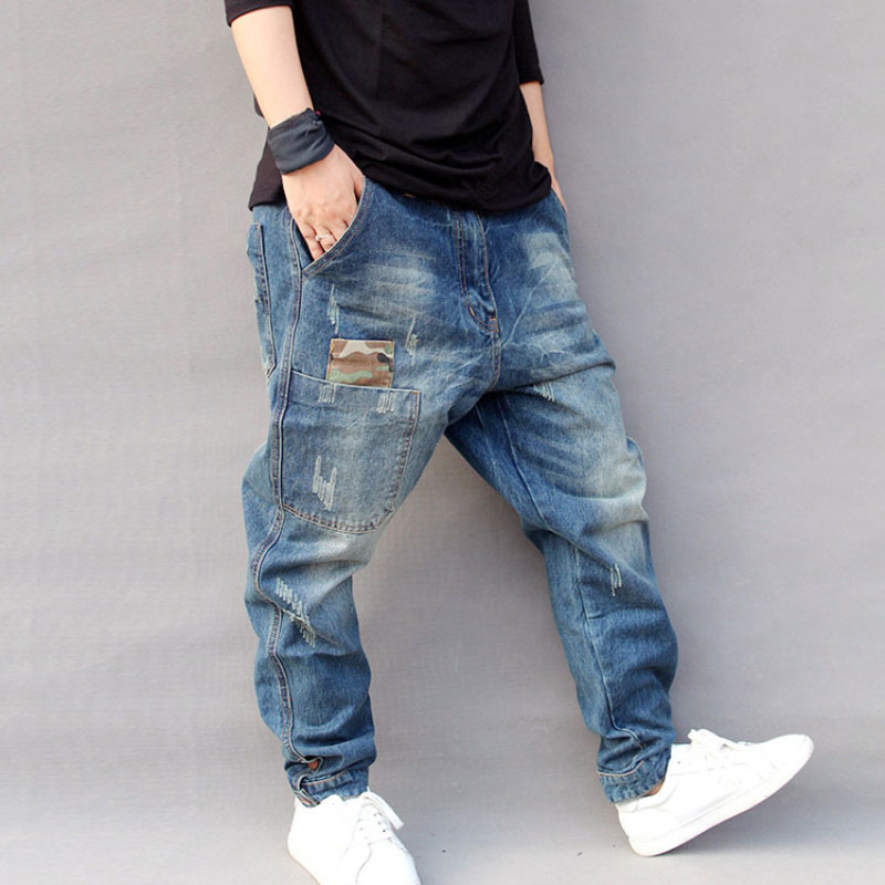 Street fashion hip-pop loose jeans-Forestso