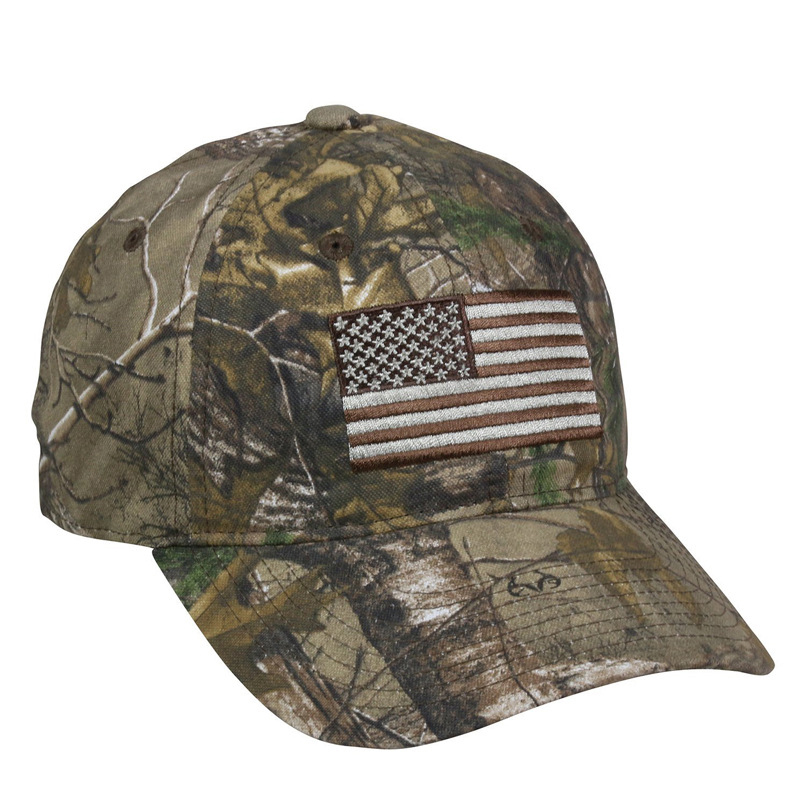 Outdoor training camouflage pattern American flag baseball hat-Forestso
