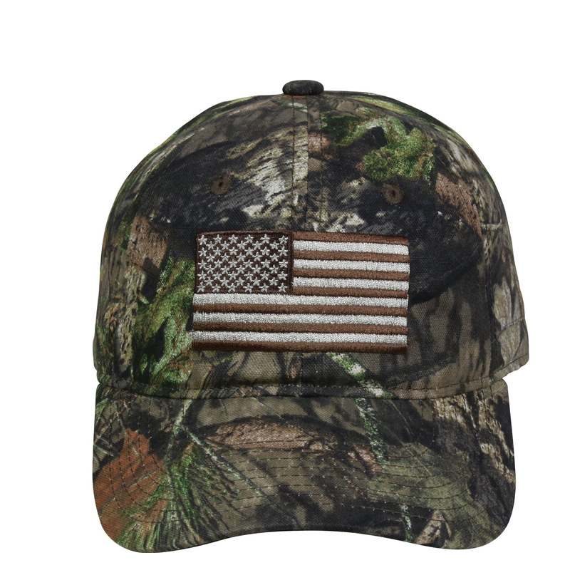 Outdoor training camouflage pattern American flag baseball hat-Forestso