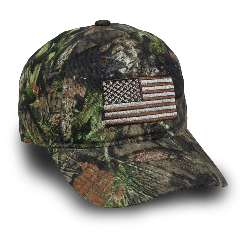 Outdoor training camouflage pattern American flag baseball hat-Forestso