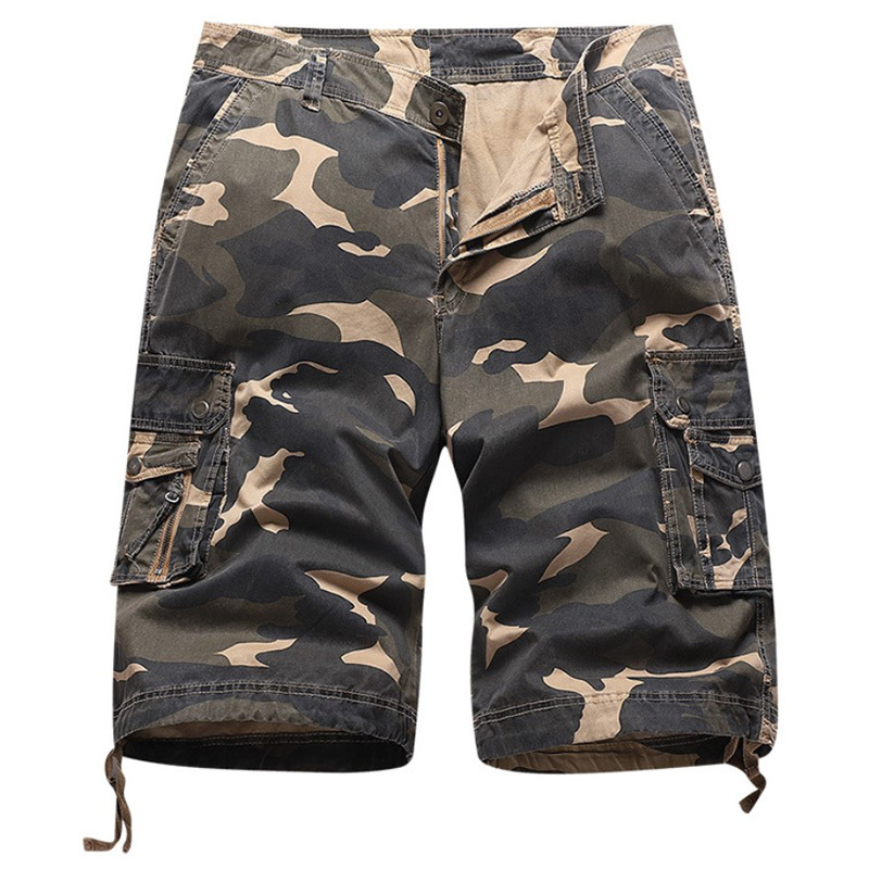 Casual loose camouflage tooling shorts-Forestso