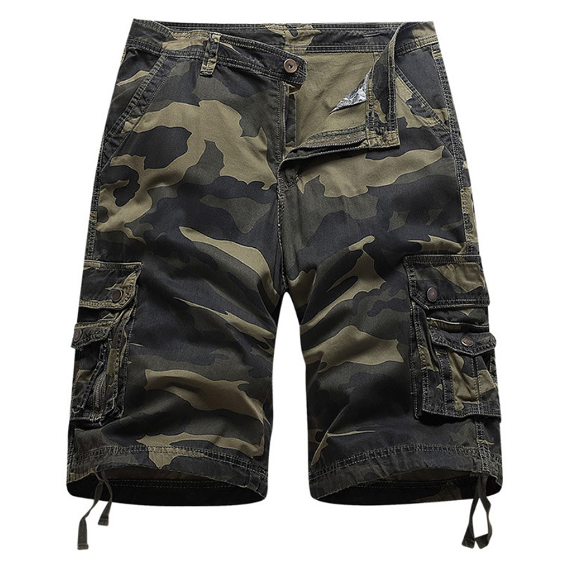 Casual loose camouflage tooling shorts-Forestso