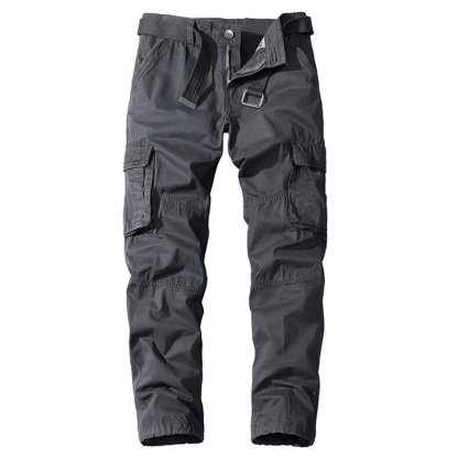 Men's loose multi-pocket tooling pants-Forestso