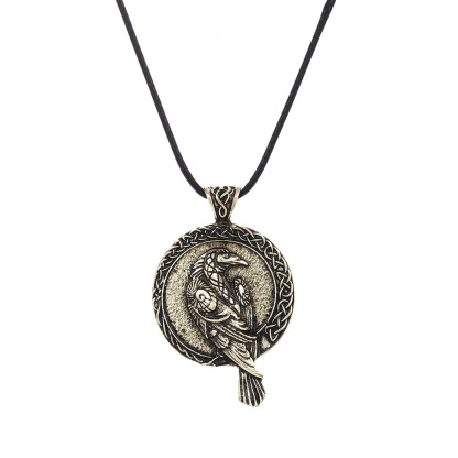 Vintage crow pendant casual alloy necklace-Forestso