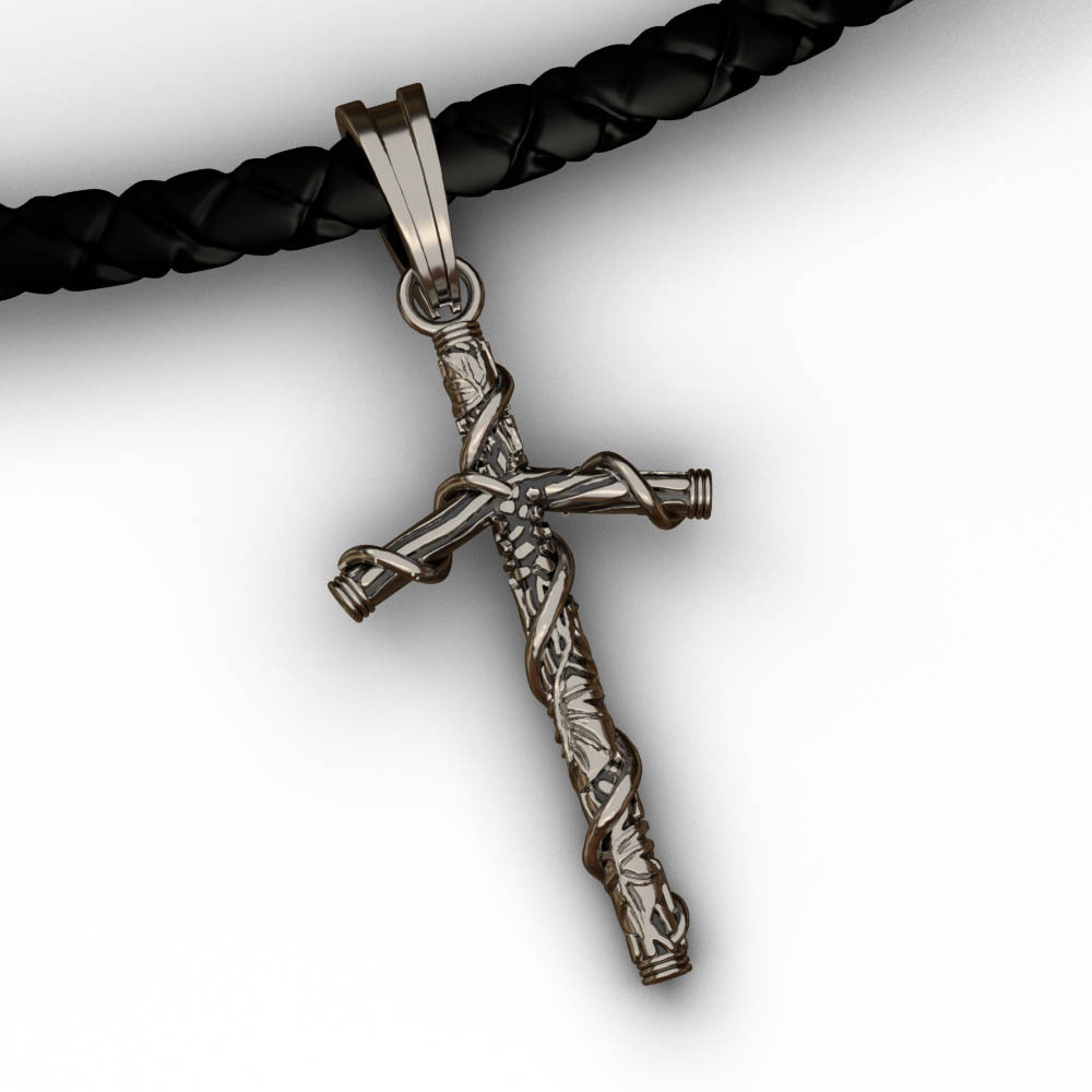 Faith cross pendant all-match retro necklace-Forestso