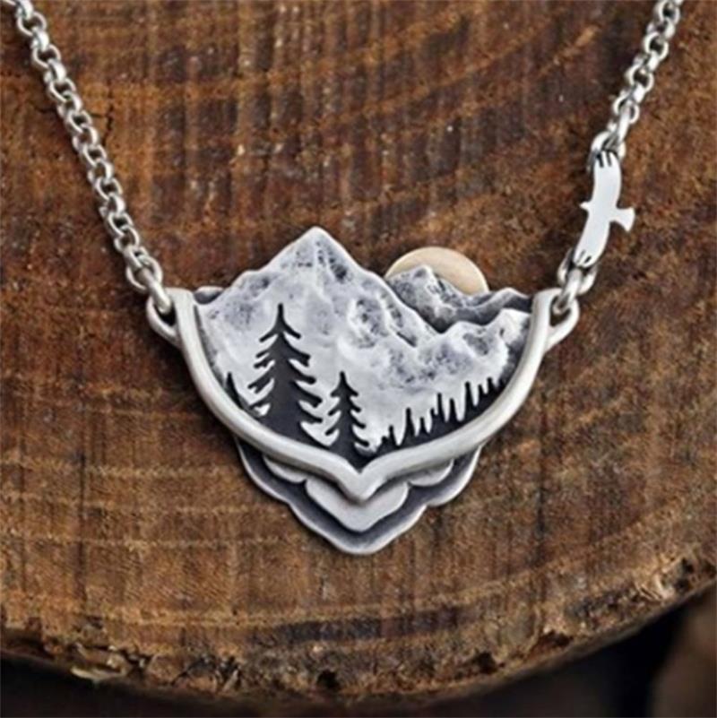 River Valley Water Droplets Sunset Natural Necklace Women's Fashion Pendant Necklace-Forestso