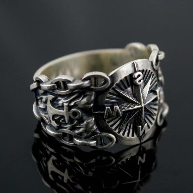 Viking Compass Ice and Fire Game of Thrones Power Inspiration Men's Ring Jewelry-Forestso
