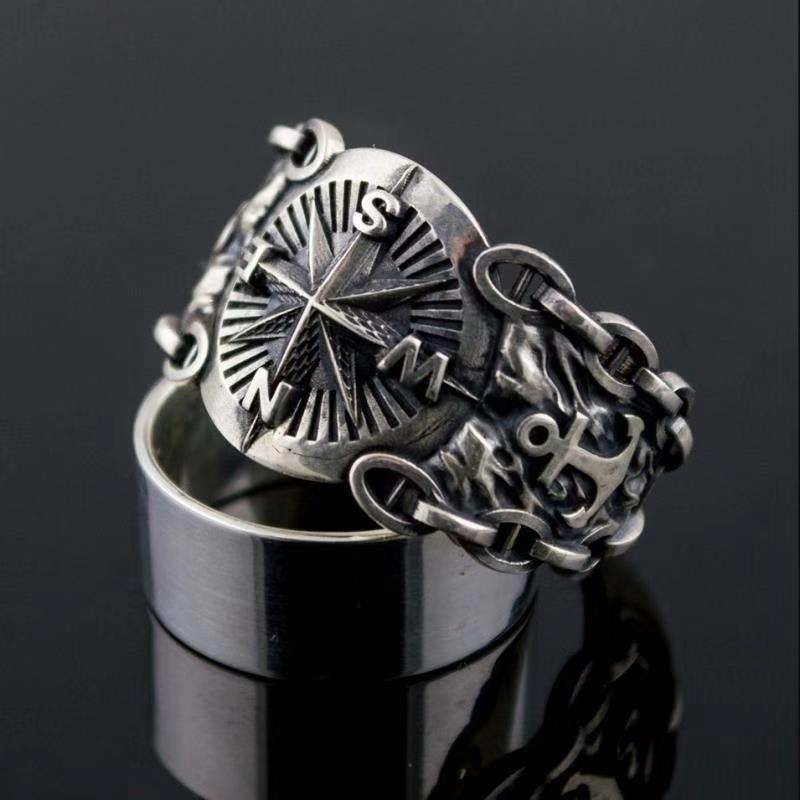 Viking Compass Ice and Fire Game of Thrones Power Inspiration Men's Ring Jewelry-Forestso