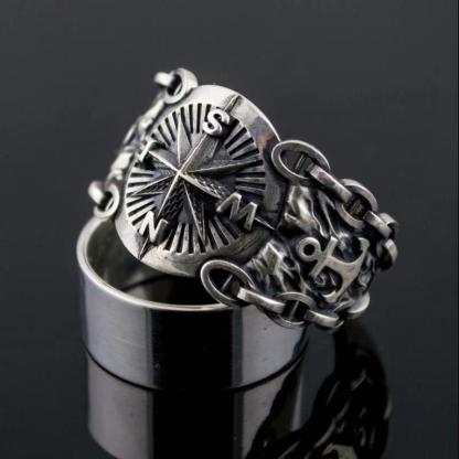 Viking Compass Ice and Fire Game of Thrones Power Inspiration Men's Ring Jewelry-Forestso