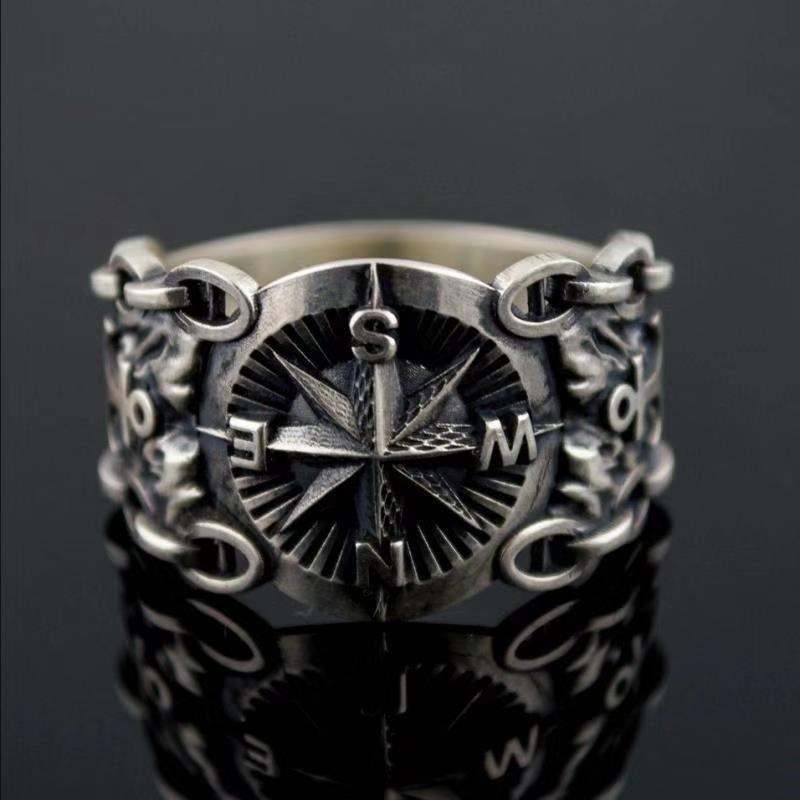 Viking Compass Ice and Fire Game of Thrones Power Inspiration Men's Ring Jewelry-Forestso