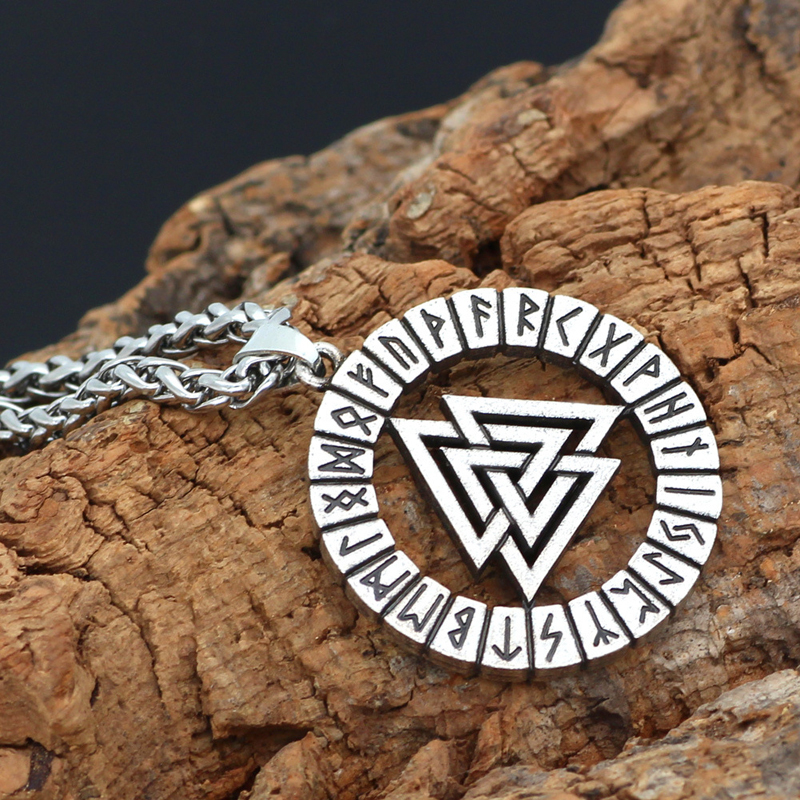 Viking Vintage Odin Triangle Rune Necklace-Forestso