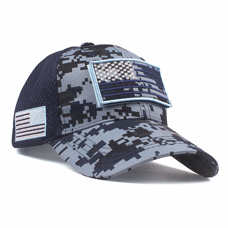 American Flag Camouflage Baseball  Korean Style Casual Cotton Cap Hat-Forestso