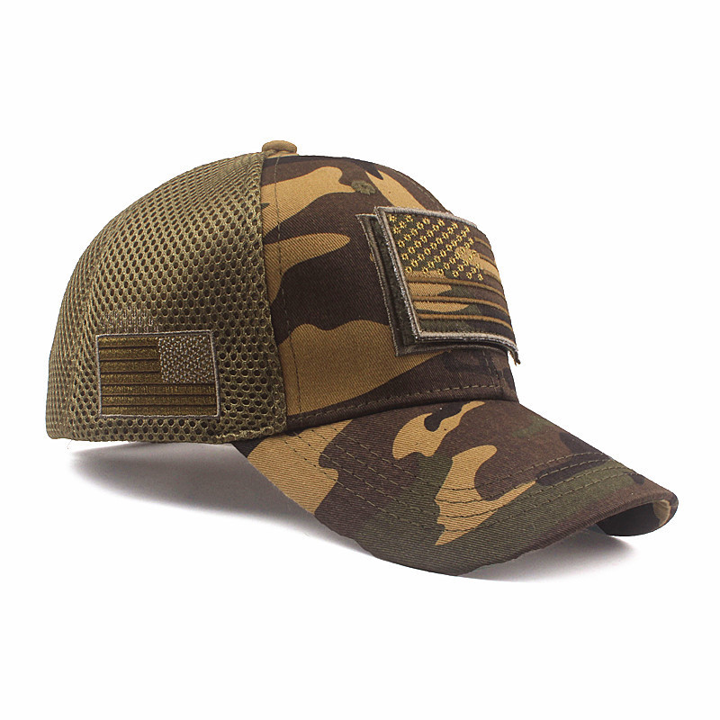 American Flag Camouflage Baseball  Korean Style Casual Cotton Cap Hat-Forestso