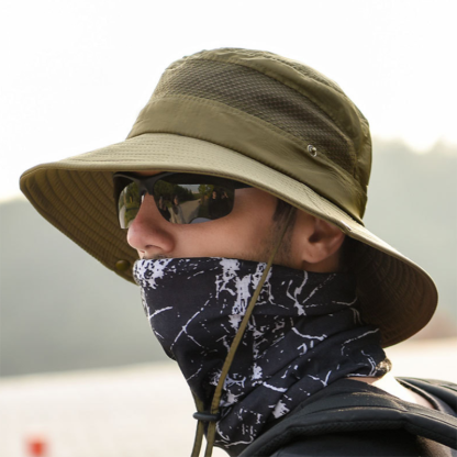 Men's Summer Sunshade Outdoor Fishing Mountaineering Hat-Forestso