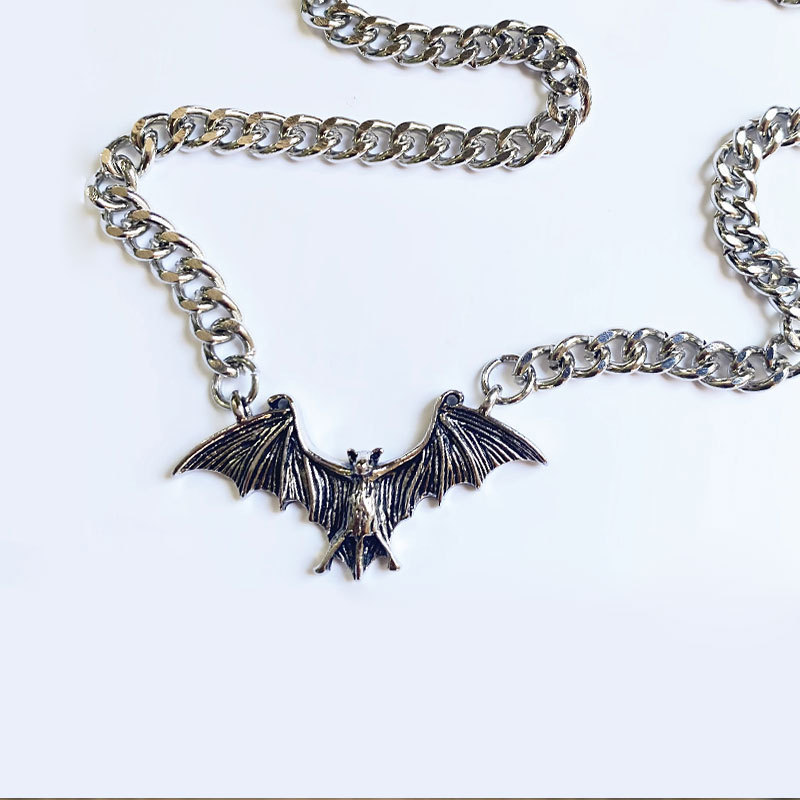 Creative Bat Pendant Gothic Style Handmade Necklace-Forestso